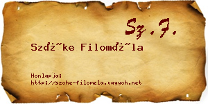 Szőke Filoméla névjegykártya